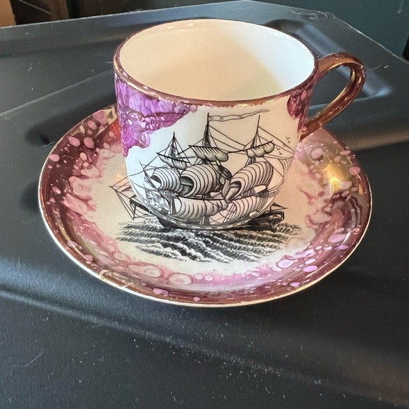 Vintage Grays - Sail Boat Teacup And Saucer , Stoke-on-Trent, From England. - Picture 1 of 5